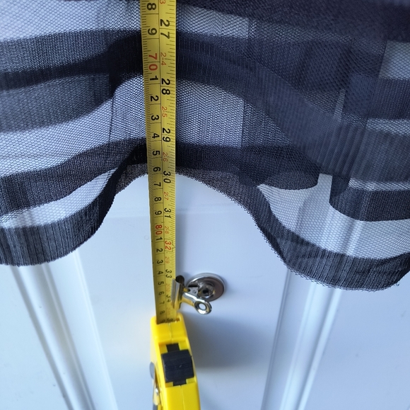 Metro Wear Black Sheer Striped Whimsigoth Witchy Midi Striped Skirt PXL NWT - Picture 6 of 9